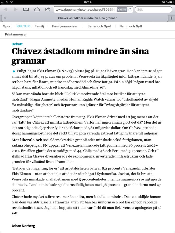 Johan Norbergs svar på Kajsa Ekis Ekman