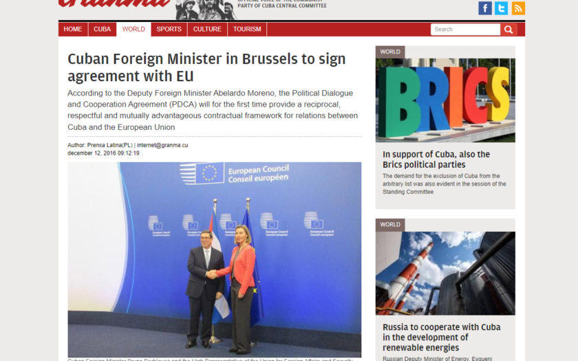 Om EU:s Kuba-avtal – DN Debatt mm