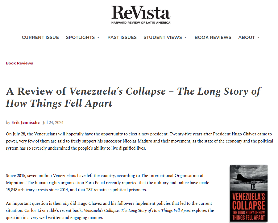 Venezuela’s Collapse: The Long Story of How Things Fell Apart – ReVista at Harvard